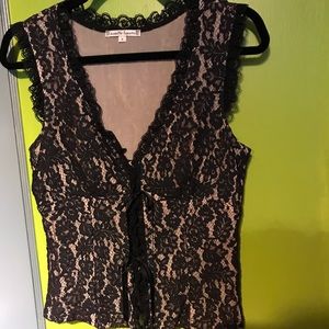 Silk Blend Lace Blouse